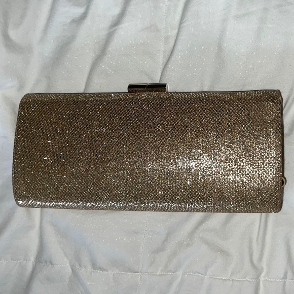 Jimmy Choo Gold Lame Glitter Clutch - Picture 2 of 7